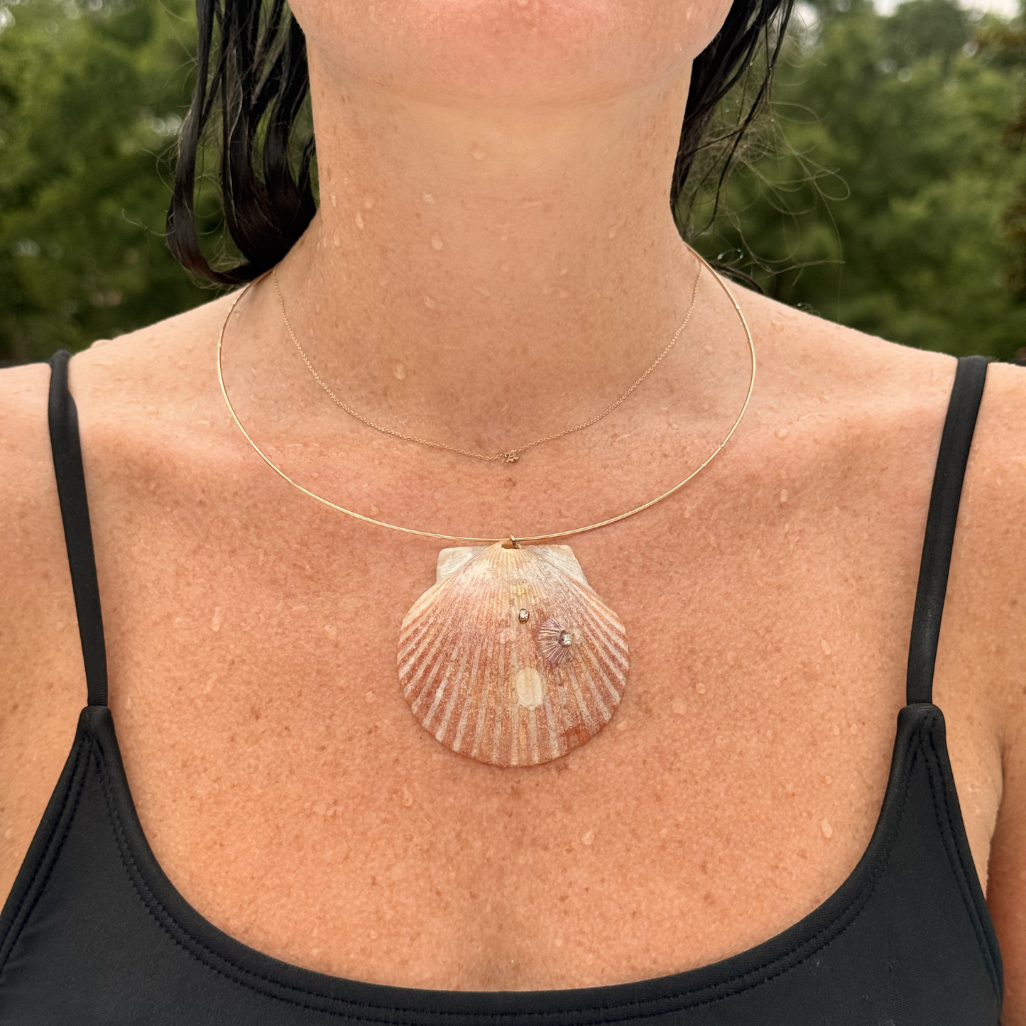 The Violet Shell Collar Necklace