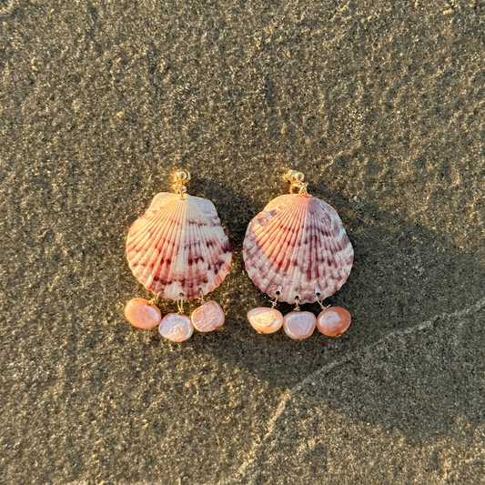The Patricia Pearl Shell Drop Stud Earrings